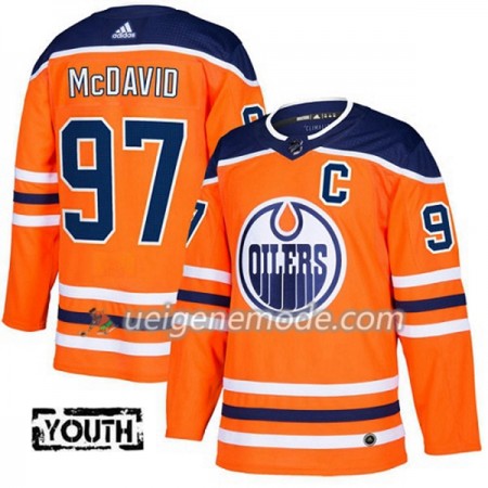 Kinder Eishockey Edmonton Oilers Trikot Connor McDavid 97 Adidas 2017-2018 Orange Authentic